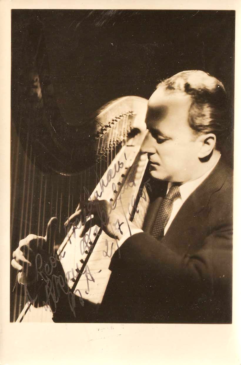 NICANOR ZABALETA SIGNED Photo 1955 SPANISH HARPIST eBay